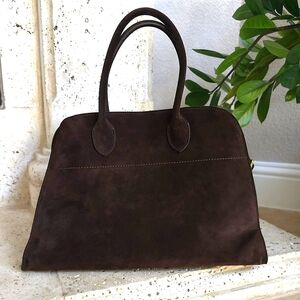 Suede Leather dark brown Contemporary Bag